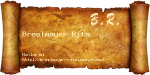 Breslmayer Rita névjegykártya